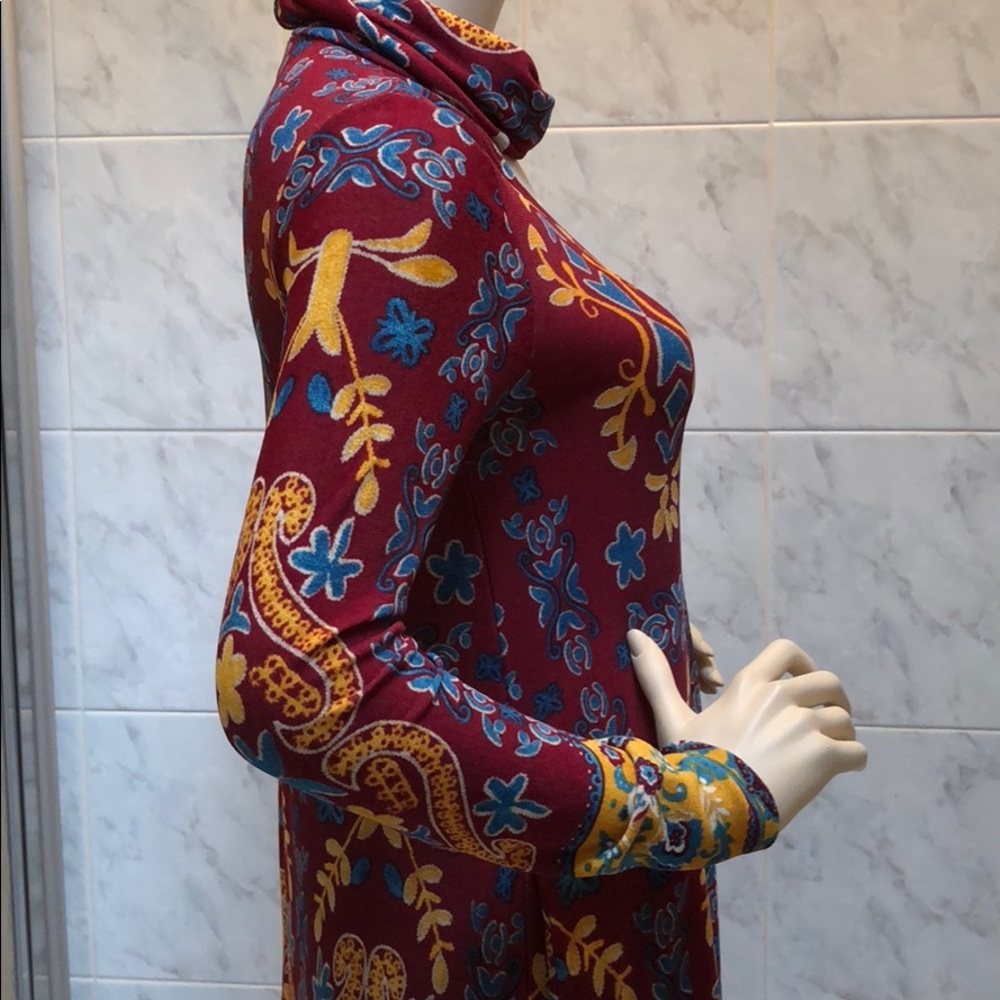 WINE MUSTARD PRINT DRESS - Picture 4 of 8